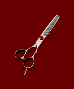 Profesyonel Berber Makası Gümüş Renk ve Kırmızı Vidalı Efile 6,5 inç